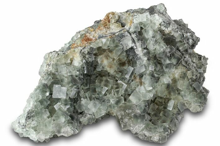 Green Cubic Fluorite Crystal Cluster on Matrix - China #323067